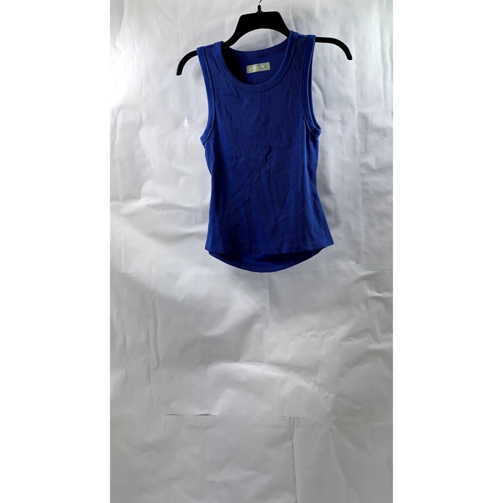 EVERLANE Women's Dark Blue Crewneck Ribbed Cutout Tank Top SZ XS